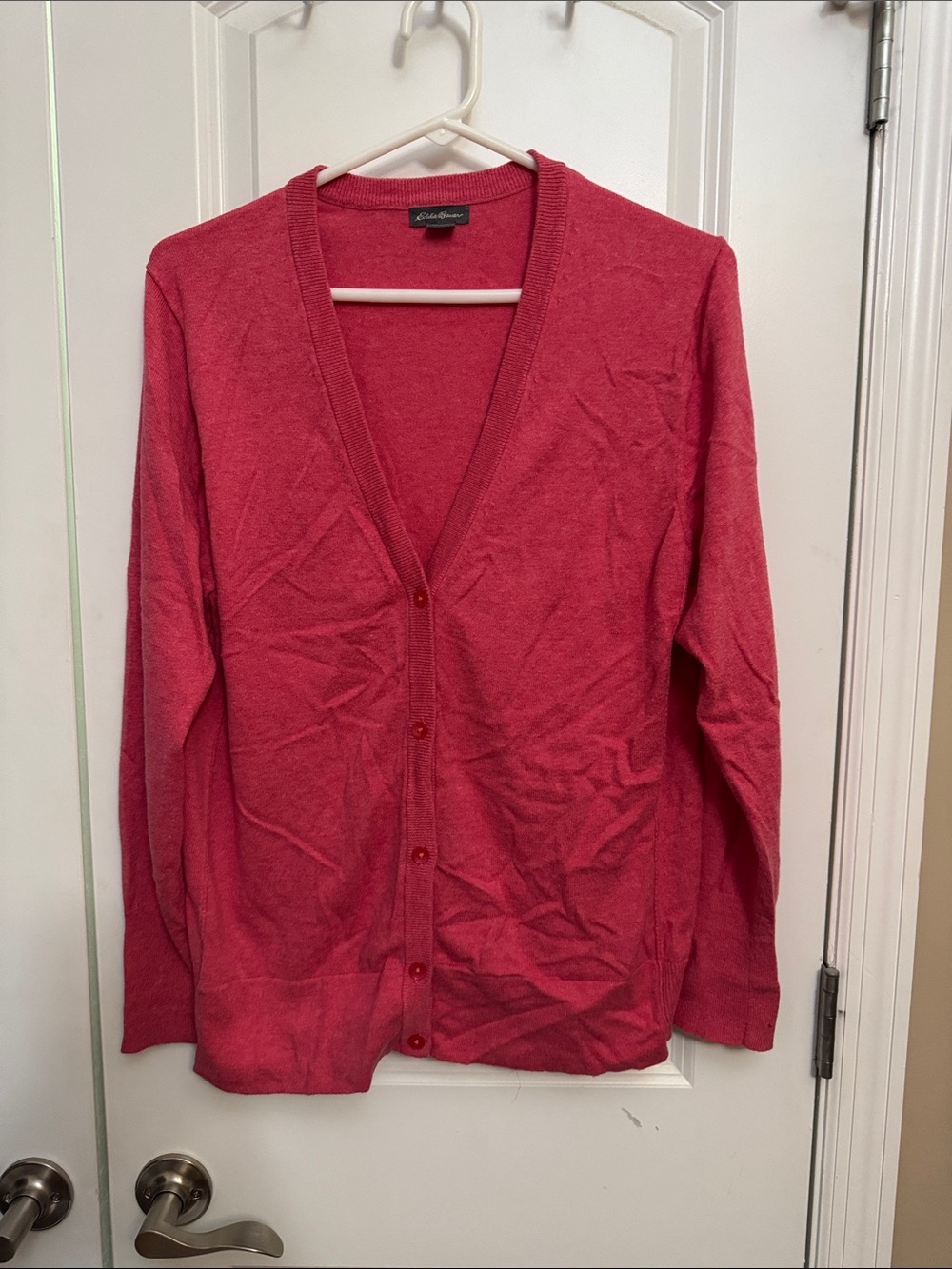 Eddie Bauer Raspberry Button-Front Women's Cardigan